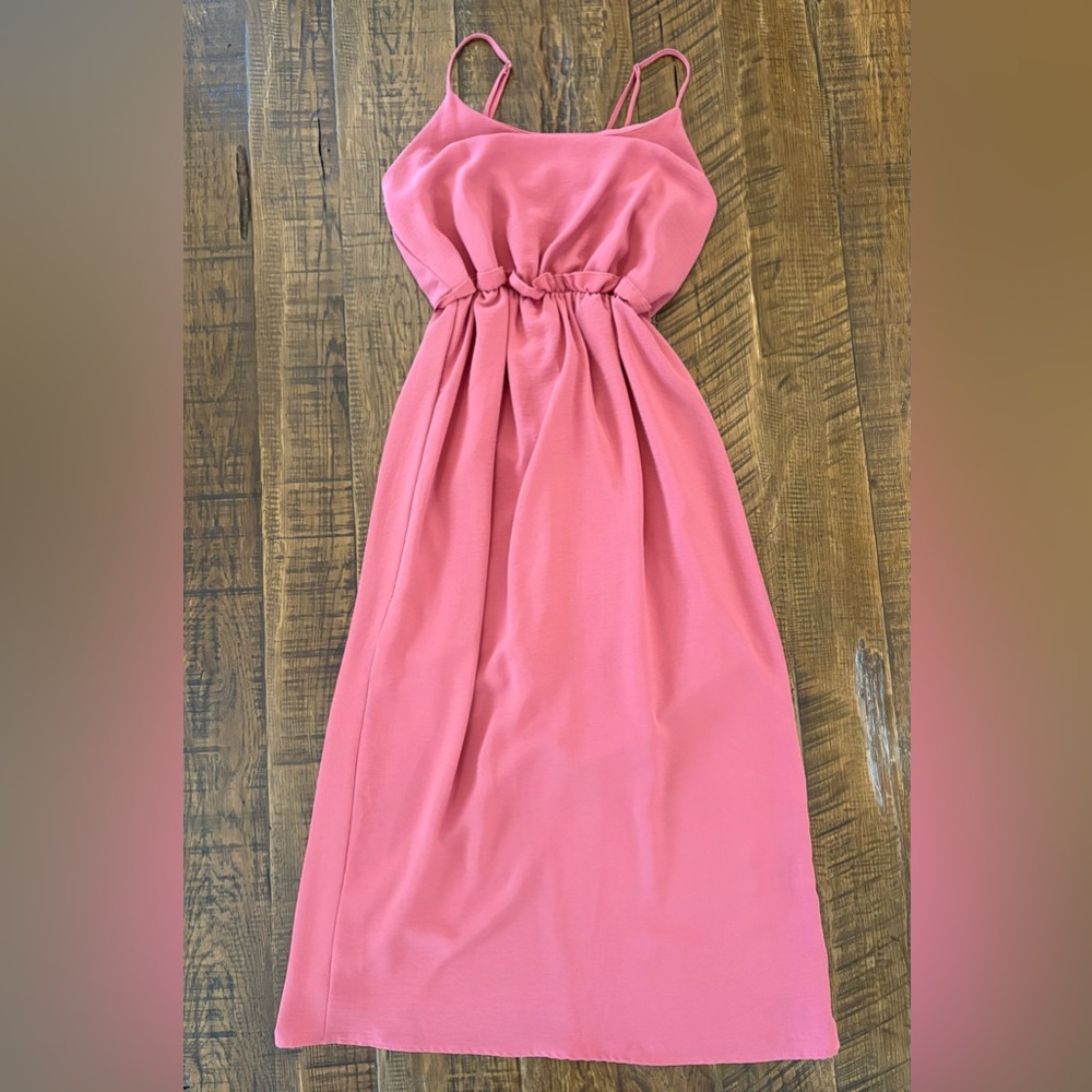 Everly Pink Spaghetti Strap Midi Dress